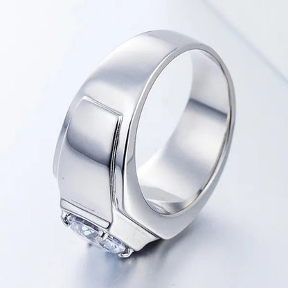 NOVE JEWELRY Women Men Fashion 316L Stainless Steel Charm Cubic Zirconia Cz Exquisite Ring New Elegant Engagement & Wedding Band Anniversary Gifts Silver / Gold US Size 7 to 11