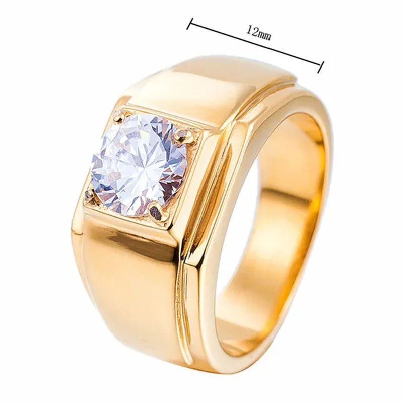 NOVE JEWELRY Women Men Fashion 316L Stainless Steel Charm Cubic Zirconia Cz Exquisite Ring New Elegant Engagement & Wedding Band Anniversary Gifts Silver / Gold US Size 7 to 11 - WORLD TIME VISITS
