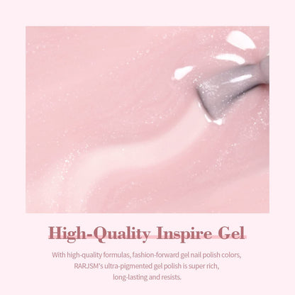 Nude Gel Polish Sheer Pink Silver Glitter Jelly Shimmery Nail Gel Polish Iridescent Sparkly Light Pink Soak off Translucent Natural Skin Tone Color 15Ml UV LED Cured French Manicure Homa Salon