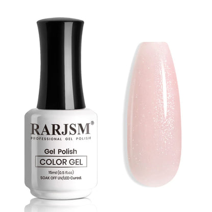 Nude Gel Polish Sheer Pink Silver Glitter Jelly Shimmery Nail Gel Polish Iridescent Sparkly Light Pink Soak off Translucent Natural Skin Tone Color 15Ml UV LED Cured French Manicure Homa Salon - WORLD TIME VISITS