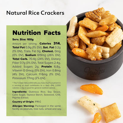 NUTS U.S. - Oriental Rice Crackers | No Artificial Colors | Crunchy | Natural | Packed in a Resealable Bag!!! (2 LBS)