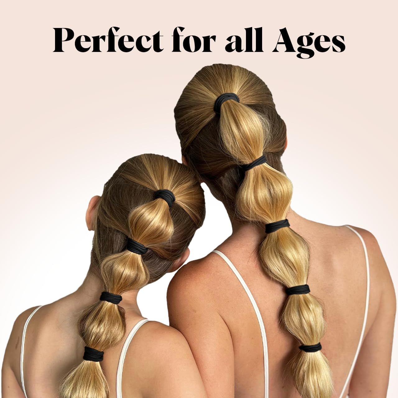 Nylon Hair Ties for Girls & Women - No Snag, Pain-Free Hair Ties No Damage Ideal for Ponytails, Updos & Braids, 20Pcs Black