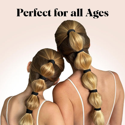 Nylon Hair Ties for Girls & Women - No Snag, Pain-Free Hair Ties No Damage Ideal for Ponytails, Updos & Braids, 20Pcs Black