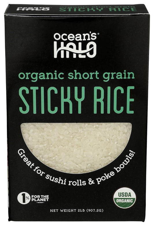 OCEANS HALO Organic Short Grain Sticky Rice, 32 OZ - WORLD TIME VISITS