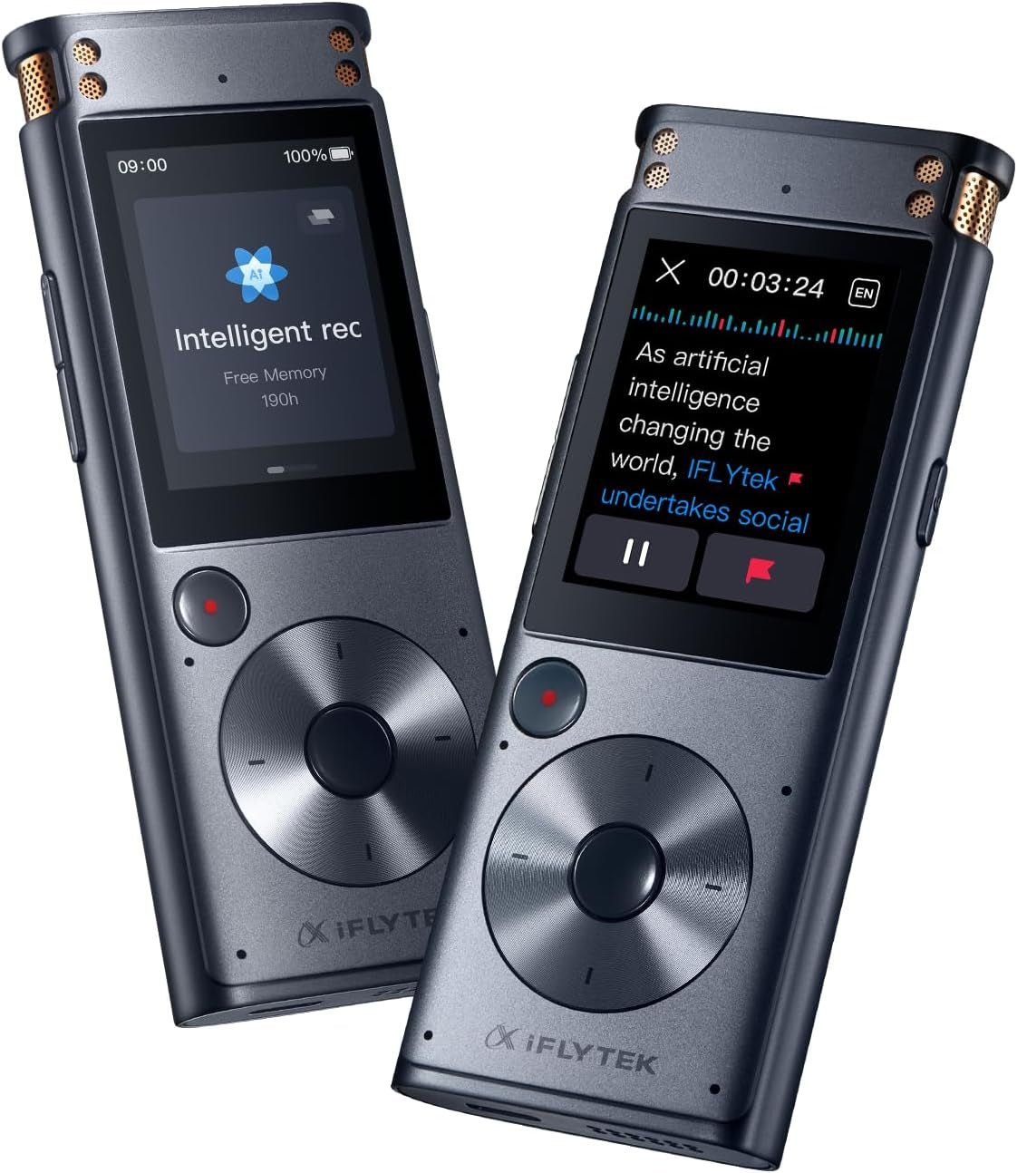 Offline Voice Recorder with Playback, Secure Digital Recorder with AI Transcription, 5 - Language Voice - To - Text, Noise Reduction, AI Voice Recorder for Meetings, Interviews, Learning - WORLD TIME VISITS