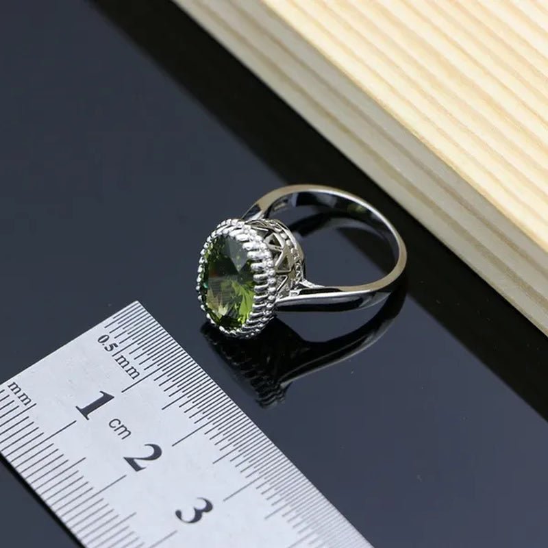 Olive Green Topaz Jewelry Sets Women 925 Sterling Silver Jewelry Earrings/Pendant/Necklace/Rings/Bracelet