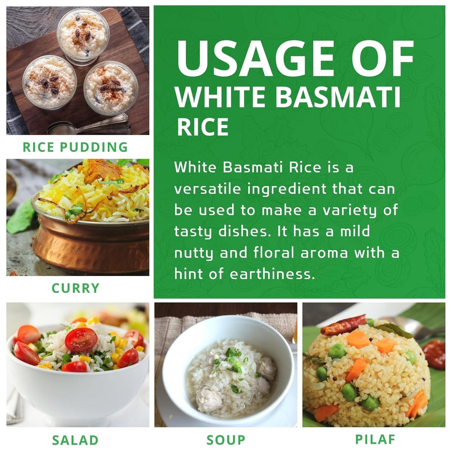 Organic Basmati Rice 10 LB Bag - Pure, Long, Premium Quality from India - by - WORLD TIME VISITS