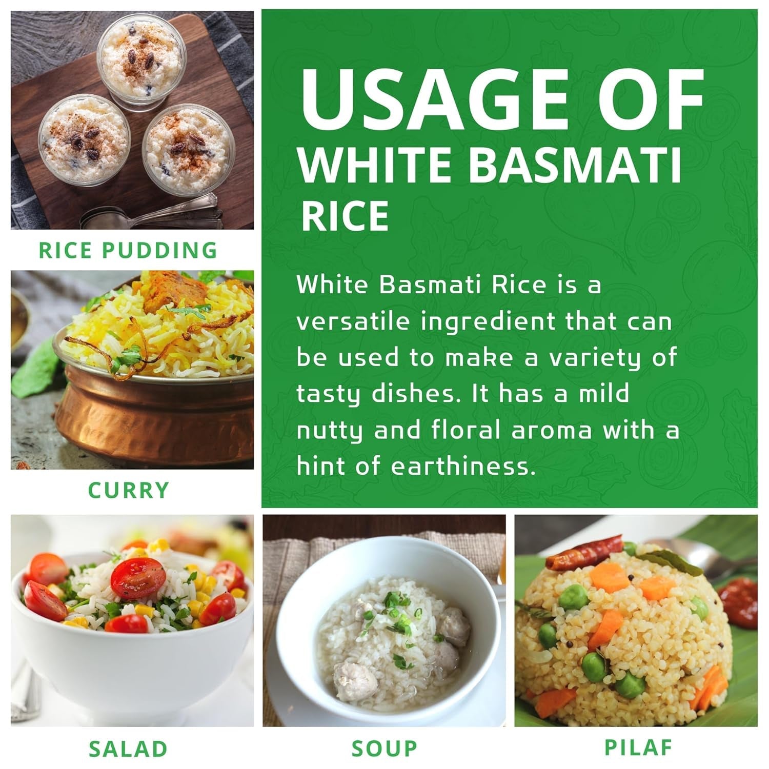 Organic Basmati Rice 10 LB Bag - Pure, Long, Premium Quality from India - by - WORLD TIME VISITS