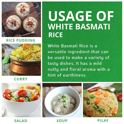Organic Basmati Rice 10 LB Bag - Pure, Long, Premium Quality from India - by - WORLD TIME VISITS