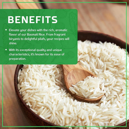 Organic Basmati Rice 10 LB Bag - Pure, Long, Premium Quality from India - by