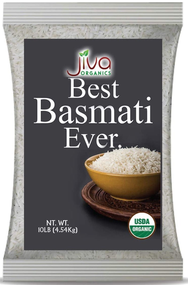 Organic Basmati Rice 10 LB Bag - Pure, Long, Premium Quality from India - by - WORLD TIME VISITS