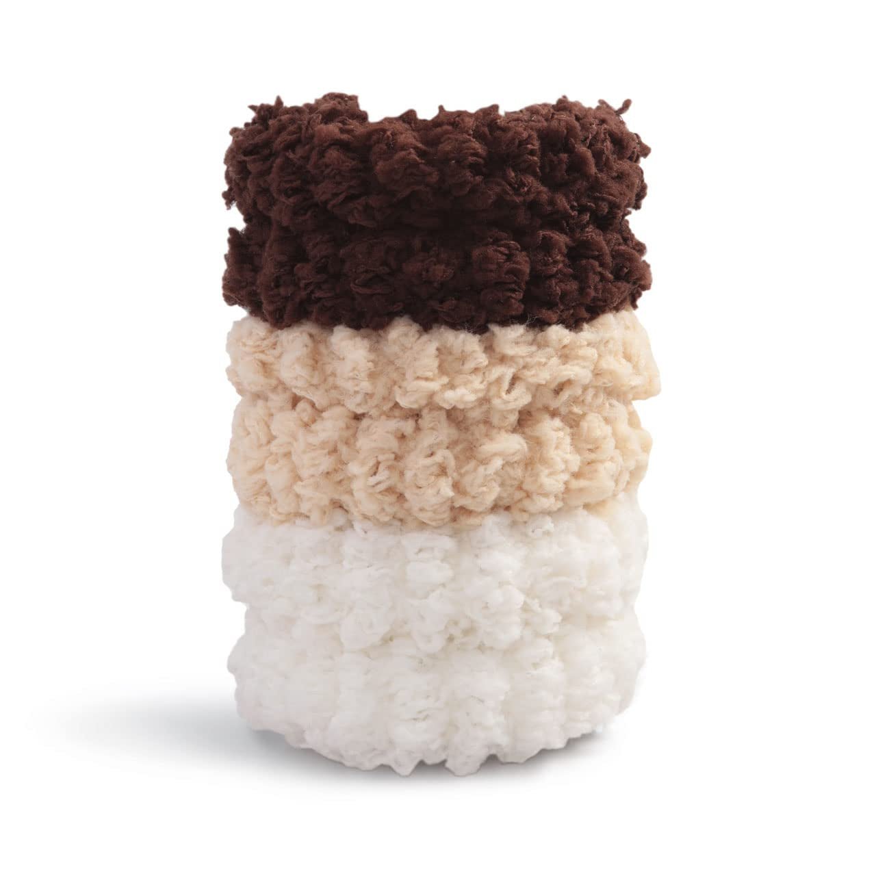 Organic Cotton Scrunchies - Large Fluffy Hair Ties and Ponytail Holders for Women and Girls, 6Pc (Neutral)
