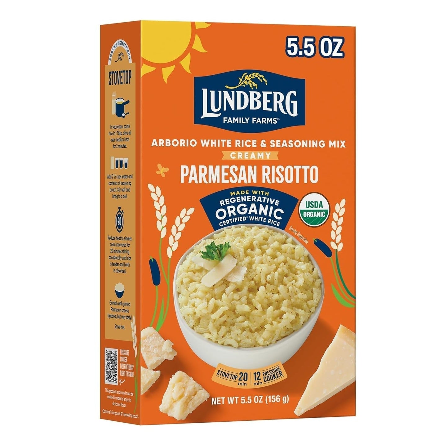 Organic Creamy Parmesan Risotto Seasoned Rice - Regenerative Organic Certified Arborio Rice & Seasoning Mix, Gluten Free, 5.5 Ounce Box - WORLD TIME VISITS