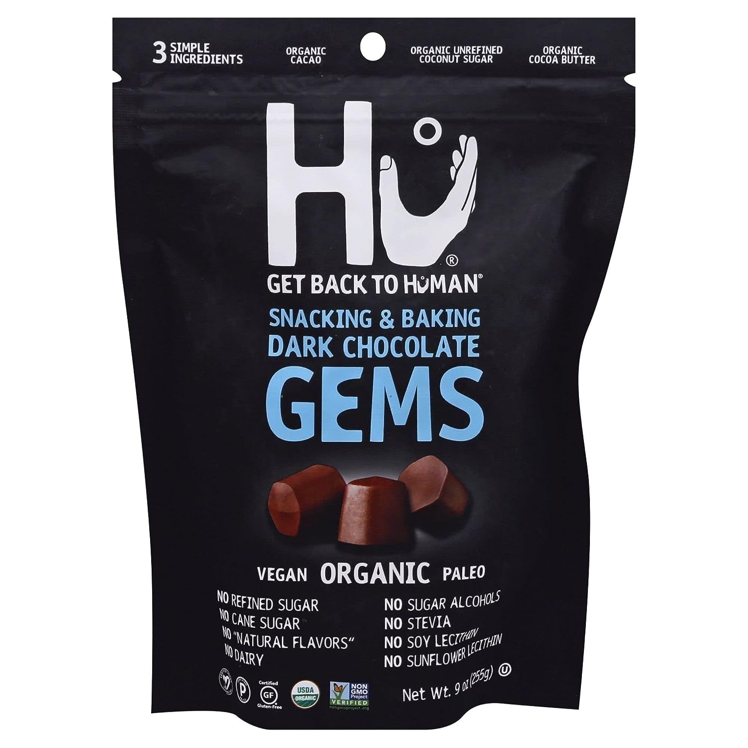 Organic Dark Chocolate Gems, 9 OZ - WORLD TIME VISITS