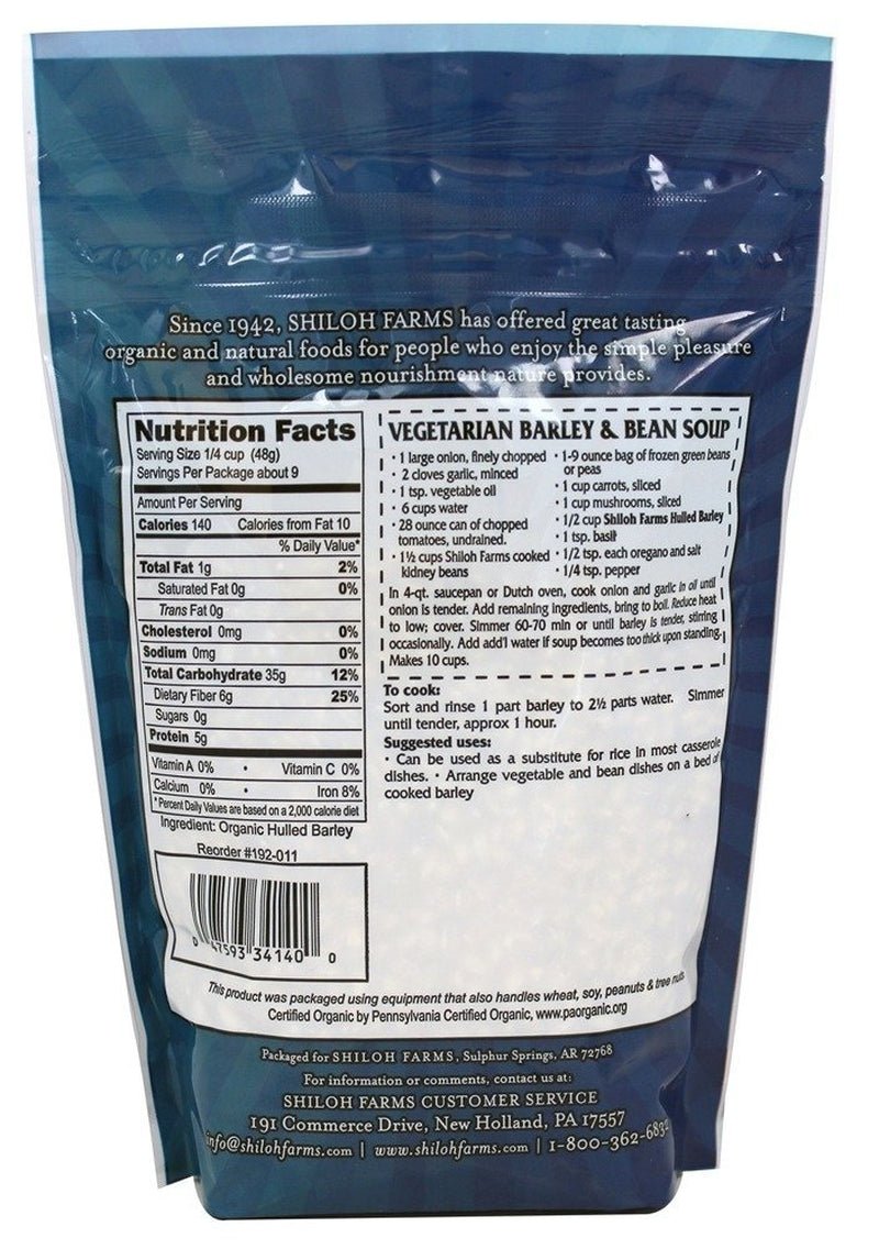 Organic Hulled Barley Grain from  - 15 Oz Pouch
