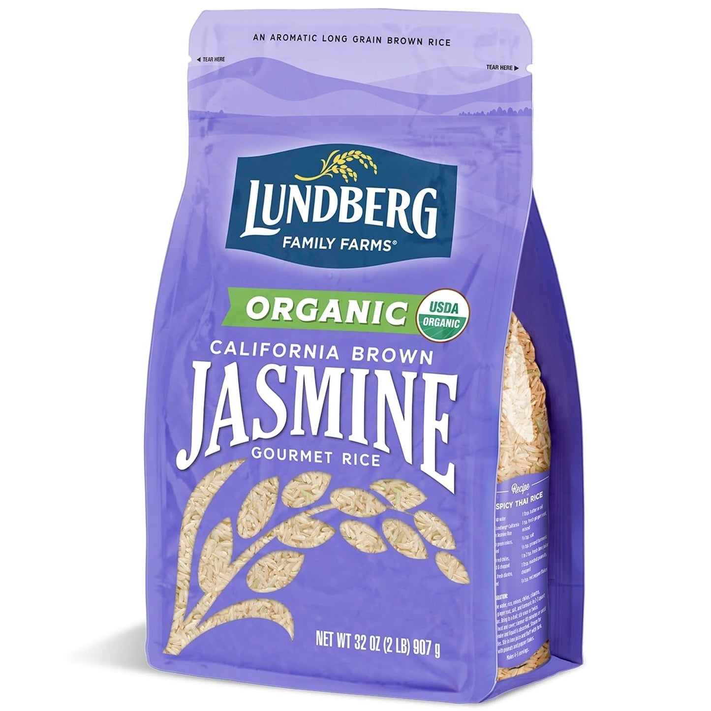 Organic Jasmine Brown Rice – Long - Grain, Fluffy & Aromatic, Responsibly Grown in California, 32 Oz - WORLD TIME VISITS