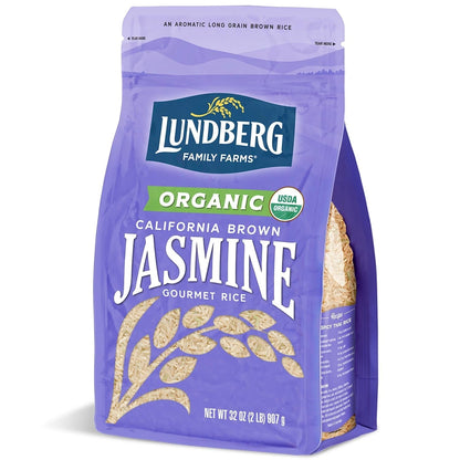 Organic Jasmine Brown Rice – Long - Grain, Fluffy & Aromatic, Responsibly Grown in California, 32 Oz - WORLD TIME VISITS