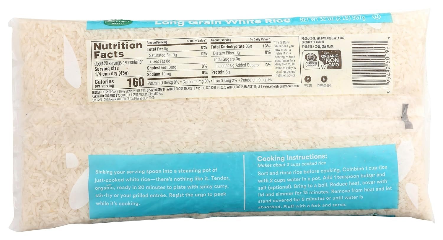 , Organic Long Grain White Rice, 32 Ounce - WORLD TIME VISITS
