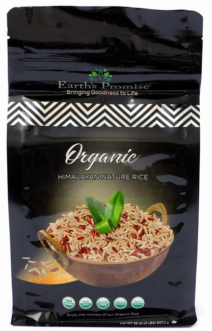 ' - Organic Red Rice & Brown Rice 32 Oz (1 - Pack) - Organic, Non - Gmo, Low - Glycemic Index, Gluten Free, Allergen Free, Healthy Diet, Sustainably Sourced, Non - Sticky Rice - WORLD TIME VISITS
