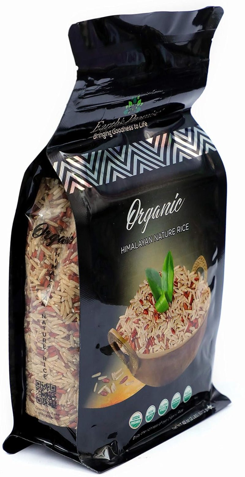 ' - Organic Red Rice & Brown Rice 32 Oz (1 - Pack) - Organic, Non - Gmo, Low - Glycemic Index, Gluten Free, Allergen Free, Healthy Diet, Sustainably Sourced, Non - Sticky Rice - WORLD TIME VISITS