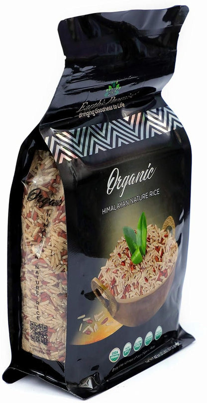 ' - Organic Red Rice & Brown Rice 32 Oz (1 - Pack) - Organic, Non - Gmo, Low - Glycemic Index, Gluten Free, Allergen Free, Healthy Diet, Sustainably Sourced, Non - Sticky Rice - WORLD TIME VISITS
