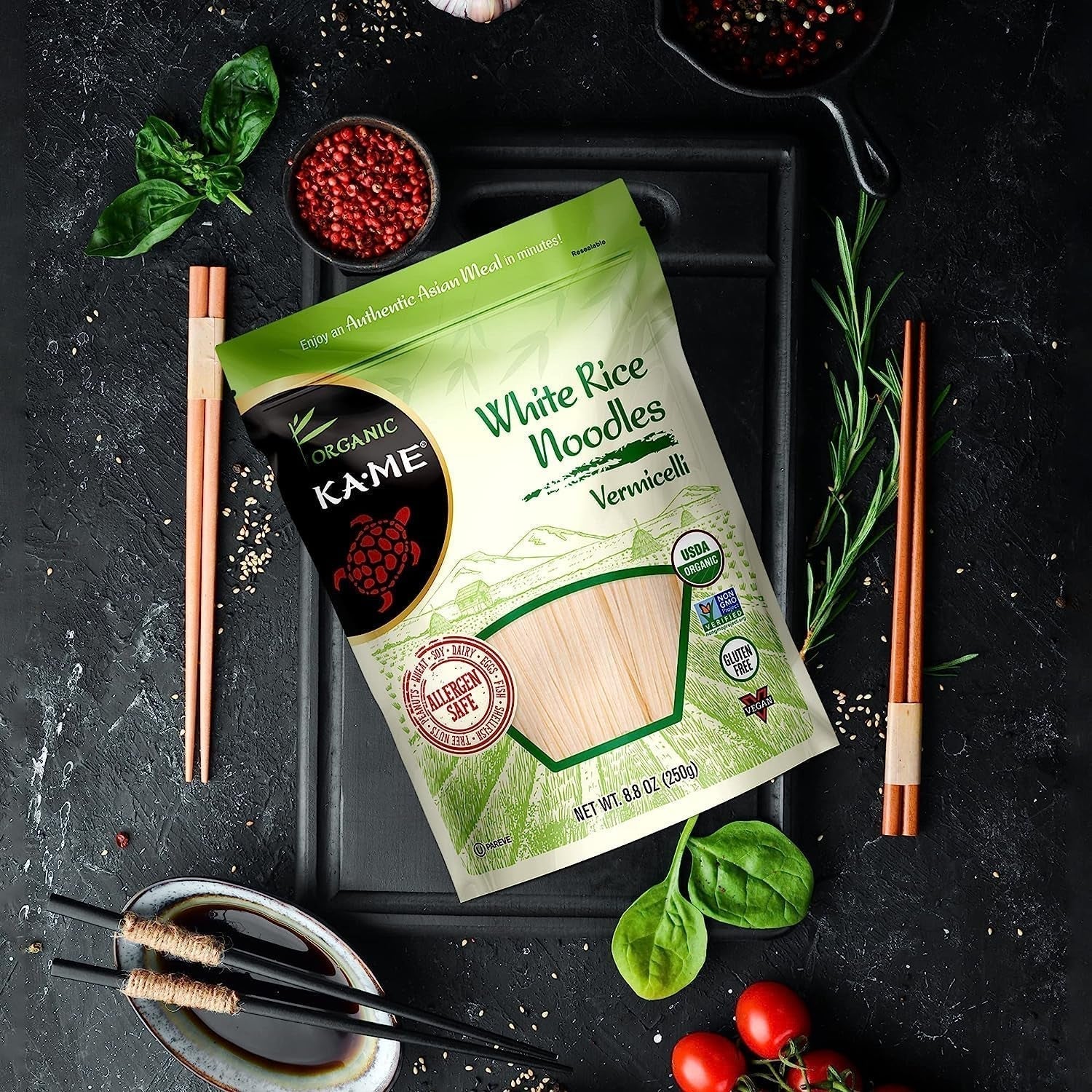 Organic Rice Noodles - Premium Quality Vermicelli - Gluten - Free, No Preservatives or MSG, a Thai and Southeast Asian Staple - Perfect for Stir - Fries, Soups, and Salads - 8.8Oz - WORLD TIME VISITS