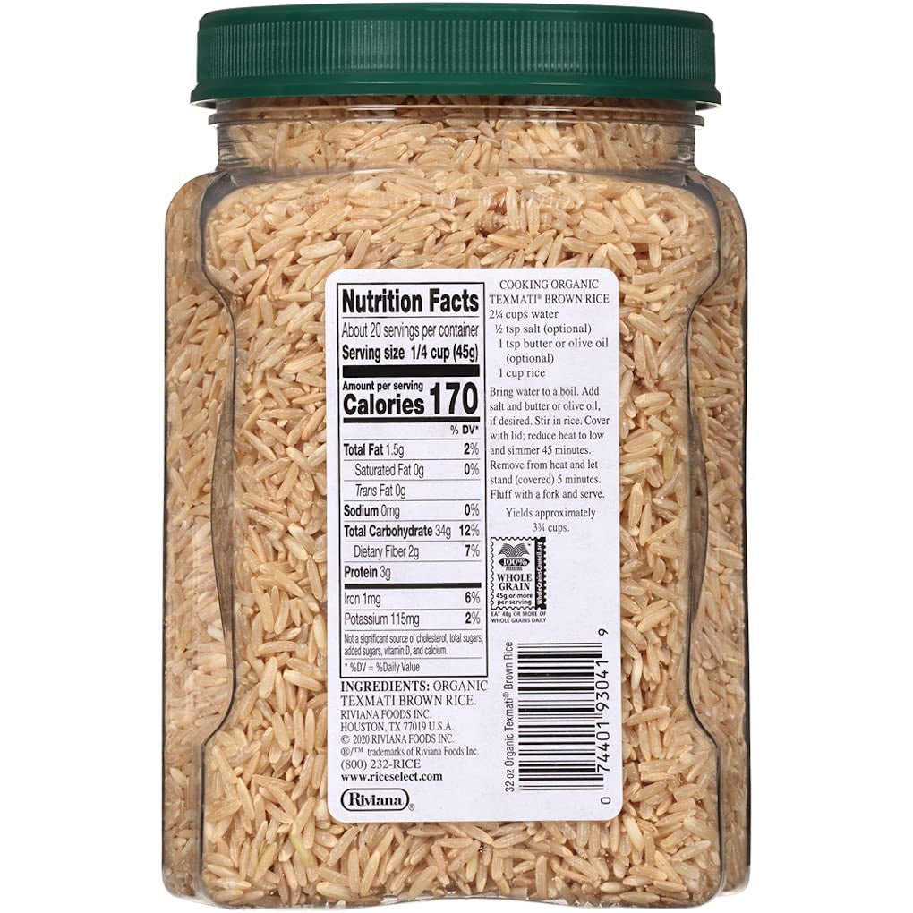 Organic Texmati Brown Rice, 2 Pound (Pack of 4) (905618) - WORLD TIME VISITS