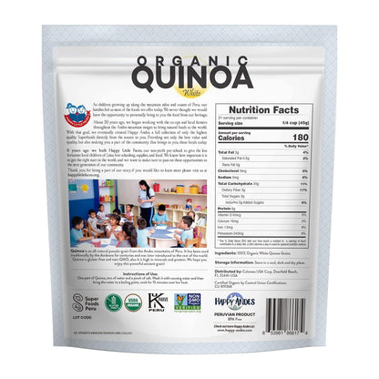 Organic White Quinoa 3 Pound - Non - Gmo,100% Peruvian, Superior Taste,Gluten - Free,Rice Replacement, Pre - Washed, Whole Grain, Usda - Certified, Complete Plant Protein, Superfoods Peru, High in Fiber&Iron, Kosher - WORLD TIME VISITS