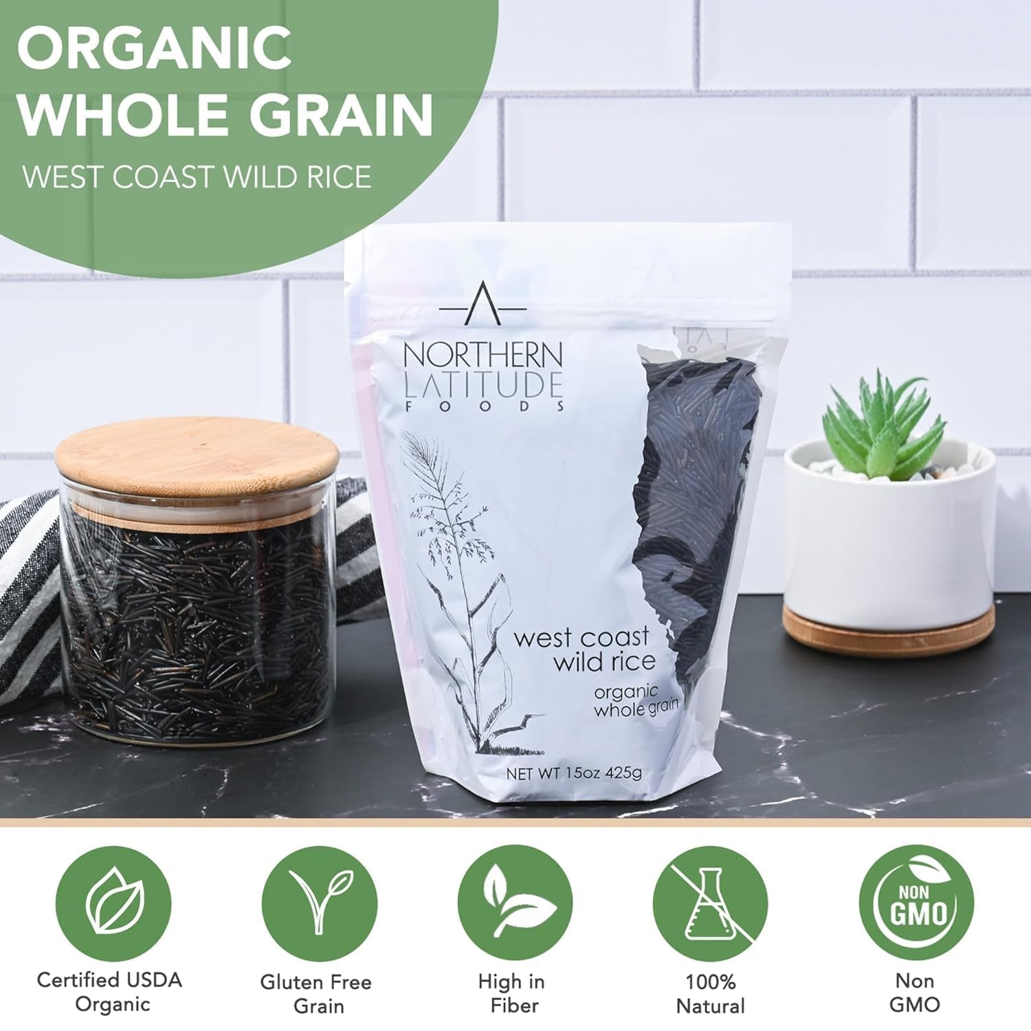 Organic Wild Rice - 15Oz | NON - GMO | Lake Harvested | Sustainable | Naturally Gluten Free - WORLD TIME VISITS