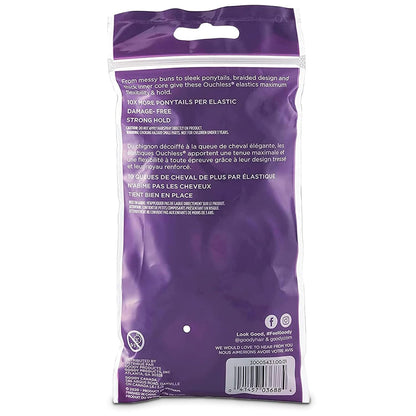 Ouchless Women'S Elastic Hair Ties - 70 Count, Black - 4MM for Medium Hair - Long - Lasting Braids, Ponytails, and More - Pain - Free Hair Accessories - WORLD TIME VISITS