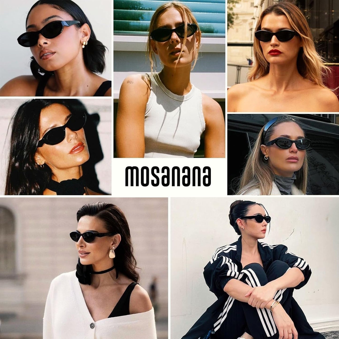 Oval Cat Eye Sunglasses for Women Retro Y2K Style MS52372