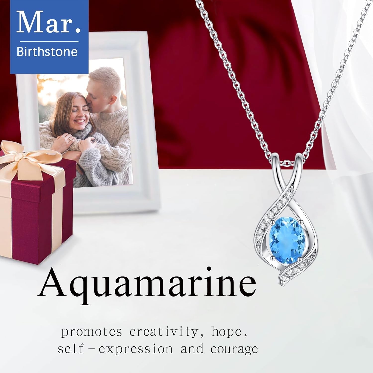 Oval Sparkle Birthstone Pendant Necklace, 925 Sterling Silver Gemstone Pendant Anniversary Birthday Gifts for Women Wife Girlfriend Mom Grandma Birthstone Necklace for Women Jewelry Gifts - WORLD TIME VISITS