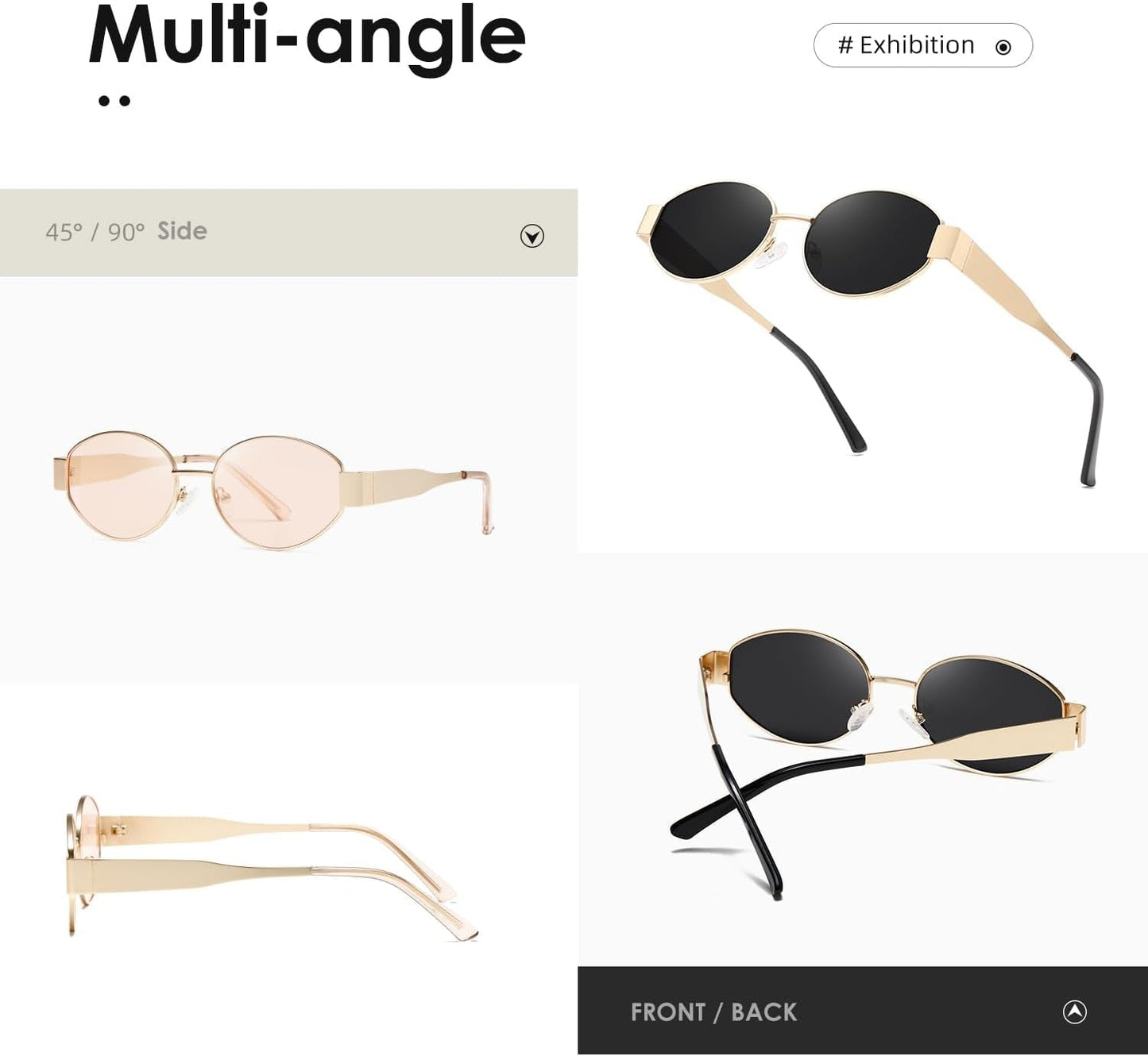 Oval Sunglasses Womens Men Retro Trendy Sun Glasses Classic Metal Shades K1653