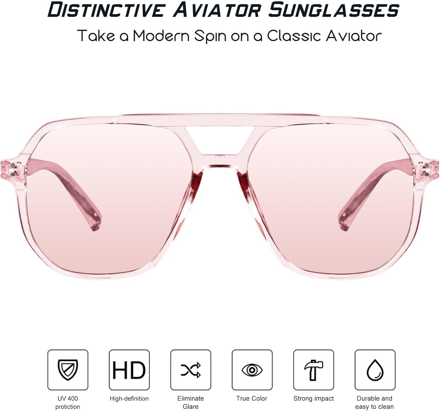 Oversized Aviator Sunglasses for Women and Men with Polarized Lens MS52243 - WORLD TIME VISITS