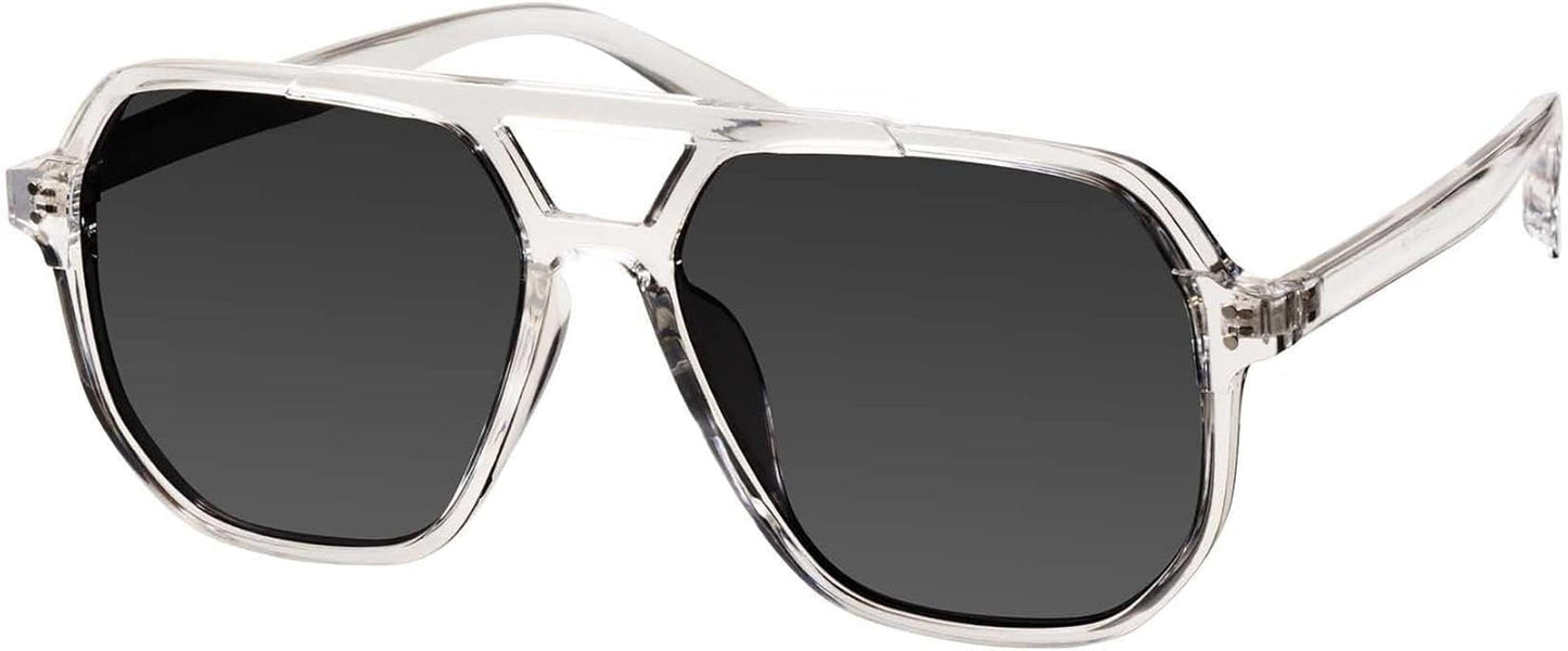 Oversized Aviator Sunglasses for Women and Men with Polarized Lens MS52243 - WORLD TIME VISITS