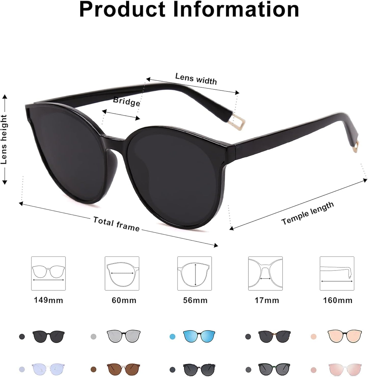 Oversized round Sunglasses for Women and Men