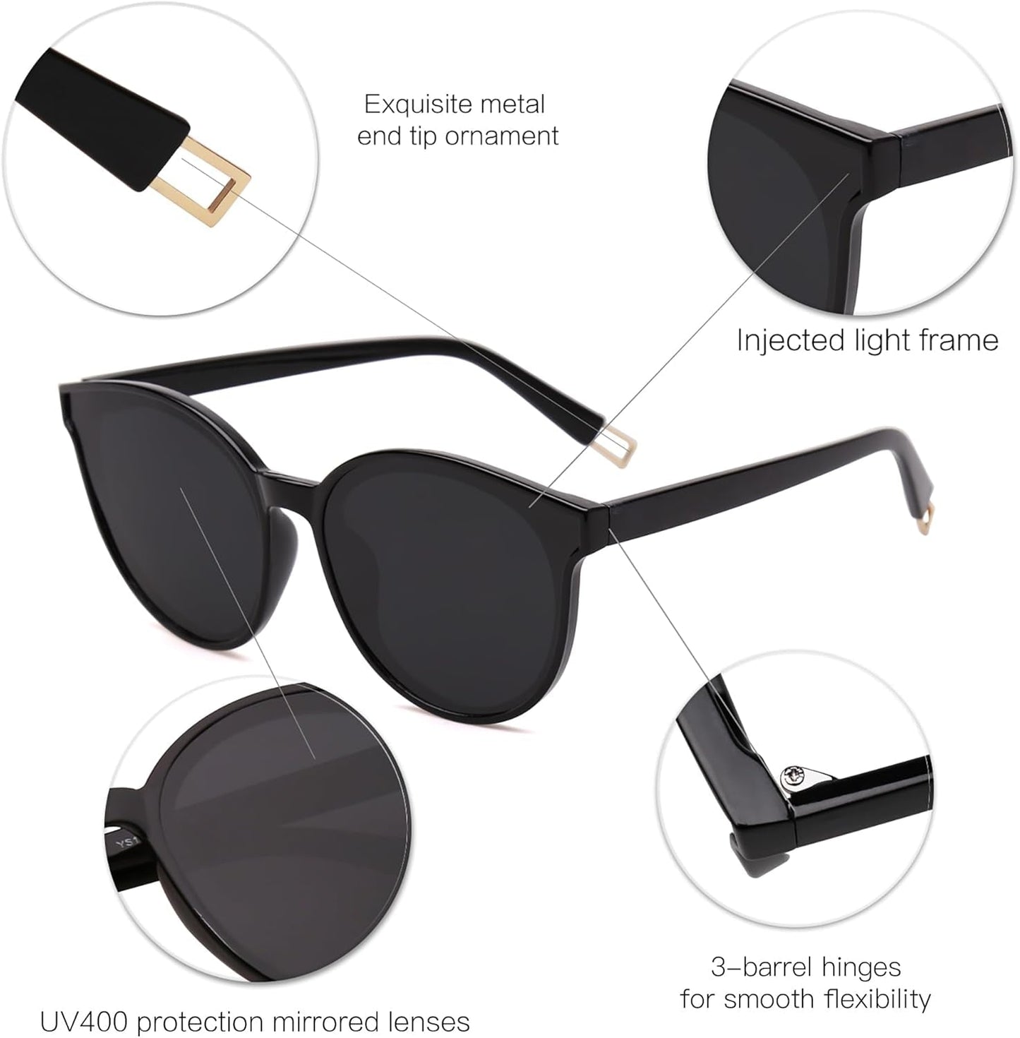 Oversized round Sunglasses for Women and Men