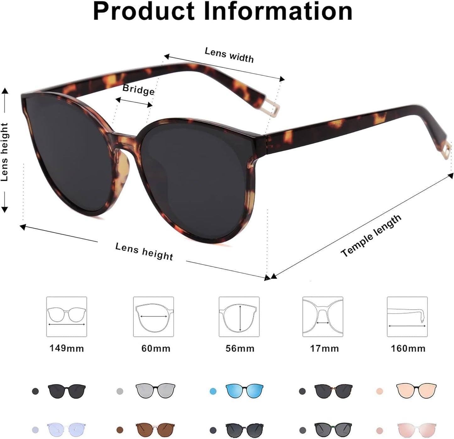 Oversized round Sunglasses for Women and Men