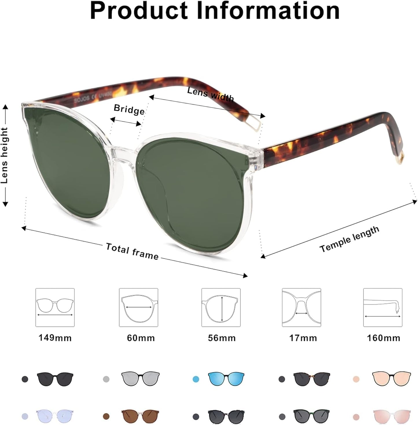 Oversized round Sunglasses for Women and Men