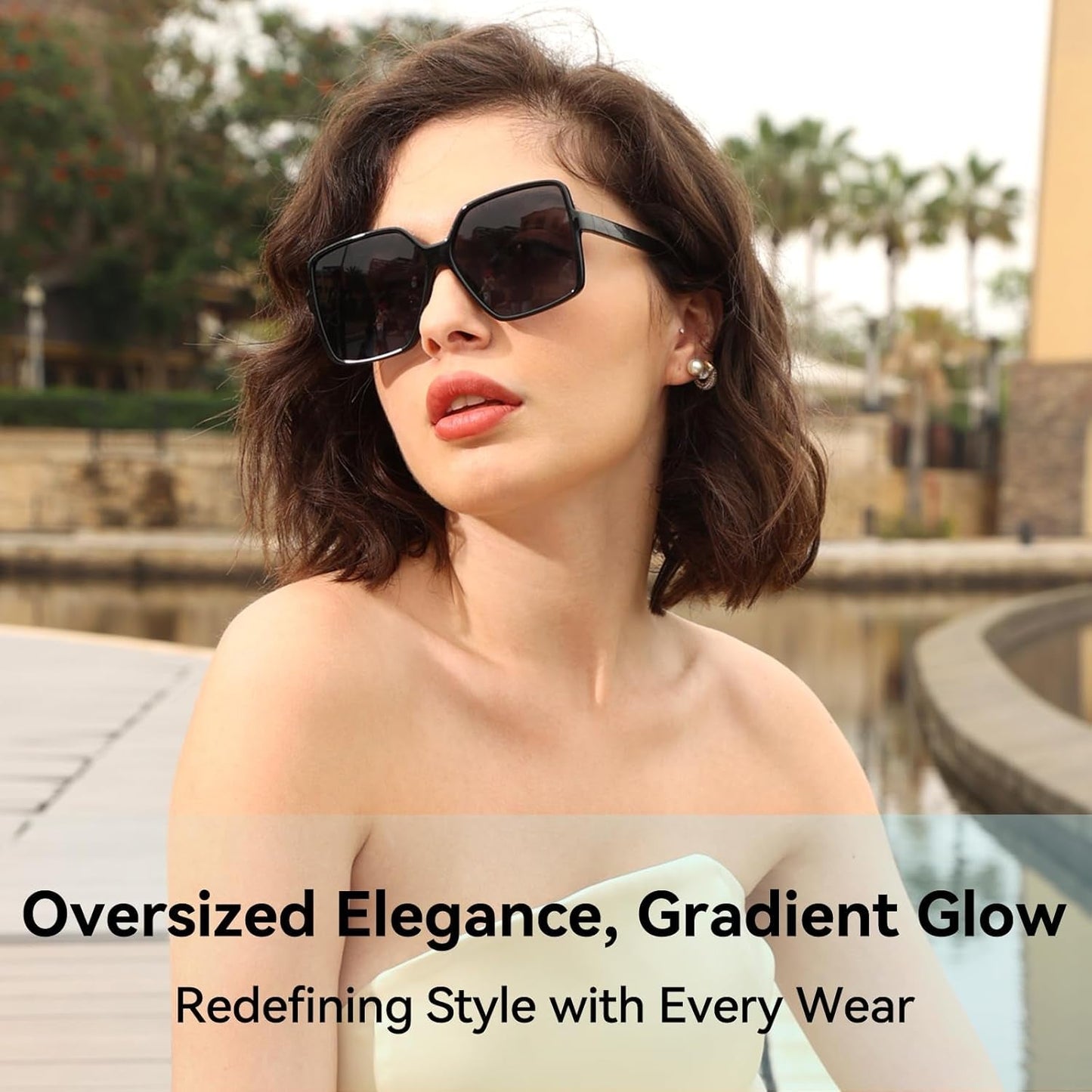 Oversized Square Sunglasses for Women Big Large Wide Fashion Shades for Men UV Protection Unisex