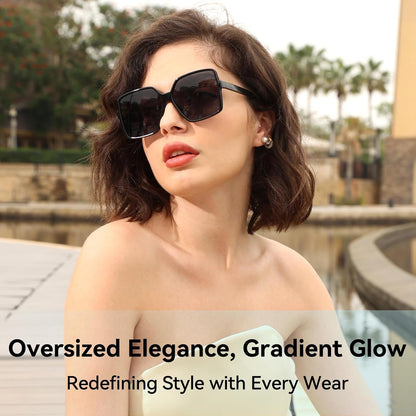 Oversized Square Sunglasses for Women Big Large Wide Fashion Shades for Men UV Protection Unisex