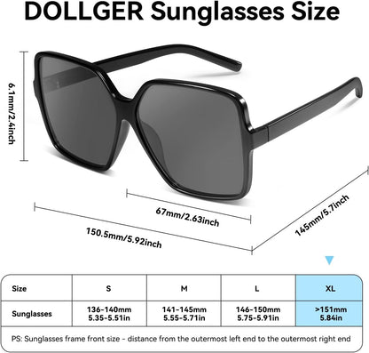 Oversized Square Sunglasses for Women Big Large Wide Fashion Shades for Men UV Protection Unisex