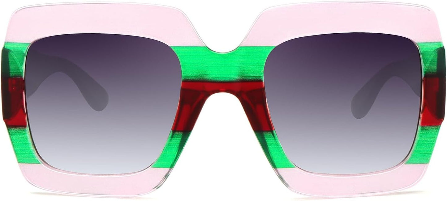 Oversized Square Sunglasses Womens Retro Shades Luxury Big Sun Glasses UV400 Protection S0178
