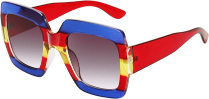 Oversized Square Sunglasses Womens Retro Shades Luxury Big Sun Glasses UV400 Protection S0178 - WORLD TIME VISITS