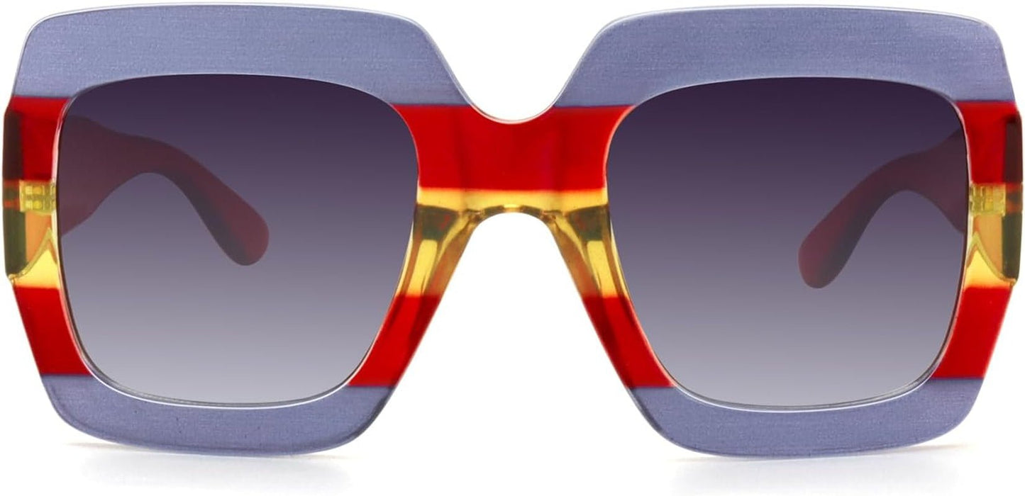 Oversized Square Sunglasses Womens Retro Shades Luxury Big Sun Glasses UV400 Protection S0178