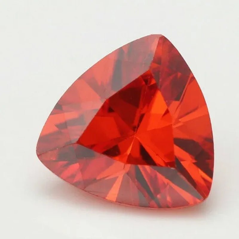 Padparadscha Sapphire 8X8Mm 3.08Ct Trillion Faceted Cut AAAAA VVS Loose Gemstone - WORLD TIME VISITS