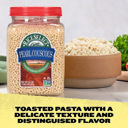 Pearl Couscous, Israeli - Style Wheat Couscous Pasta, Non - Gmo, 24.5 - Ounce Jar, (Pack of 1) - WORLD TIME VISITS