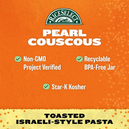 Pearl Couscous, Israeli-Style Wheat Couscous Pasta, Non-Gmo, 24.5-Ounce Jar, (Pack of 1)