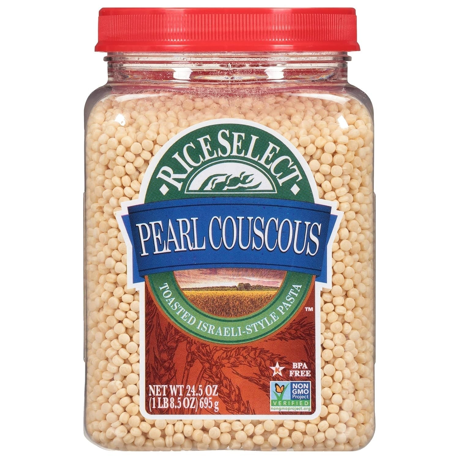 Pearl Couscous, Israeli - Style Wheat Couscous Pasta, Non - Gmo, 24.5 - Ounce Jar, (Pack of 1) - WORLD TIME VISITS