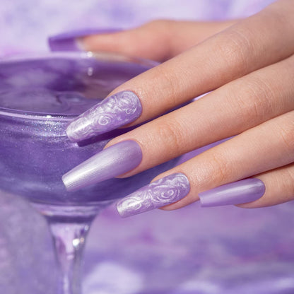 Pearl Gel Nail Polish, Glitter Drawing Gel Polish Purple Shimmer Mermaid Nail Gel Soak off UV Gel for Salon Home DIY Manicure Use - WORLD TIME VISITS
